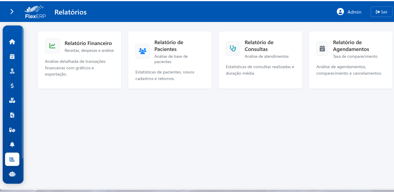 Relatórios e dashboard FlexERP
